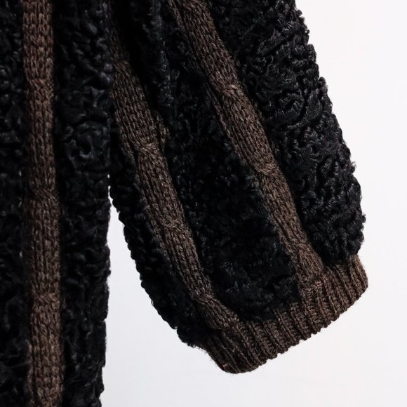 Morgner Black and Brown Persian Lamb Bomber Jacket - Picture 6 of 9